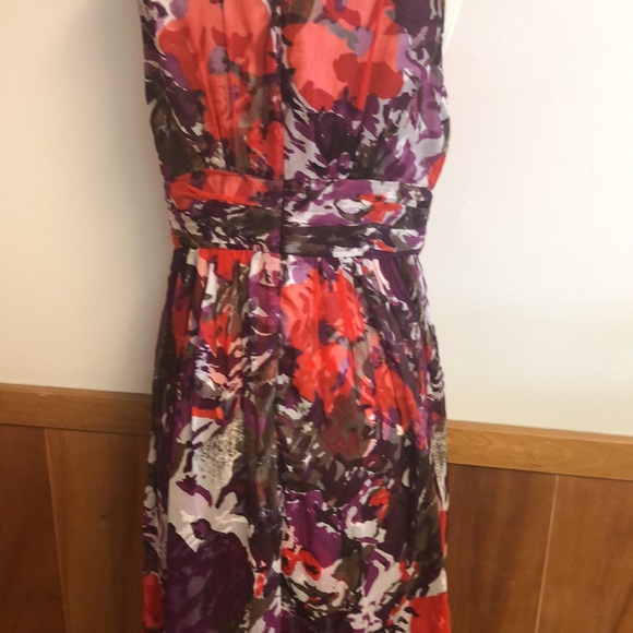 Donna Ricco New York floral purple and red multicolor dress size 6 fully lined - Picture 4 of 5